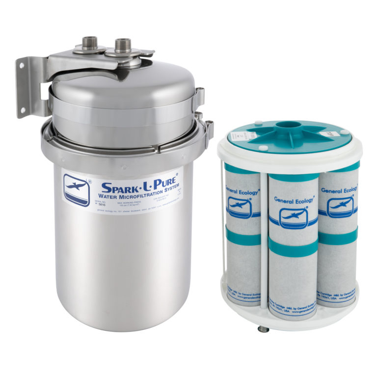 100048 Spark-L-Pure w Bracket General Ecology Spark-L-Pure Housing with bracket and cartridge