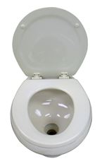 Orbit Toilet in white with open lid