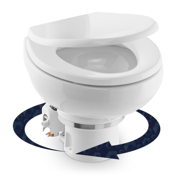 Dometic Masterflush MF7120 Orbit Macerating Toilet - Aquastar Distributors - 9108833970 Open Lid Dometic Masterflush MF7120 Orbit Macerating Toilet Open Lid