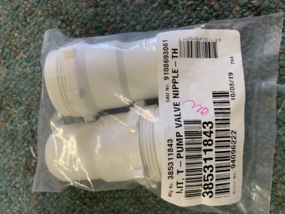 T Pump Nipples in a bag with a label and bar codes