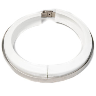 White Half Clamps and Hose Clamp