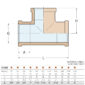 Guidi Tee F-F-F Bronze Fitting 0130B-01 Sizing Chart Diagram