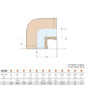 Guidi Female-Female Bronze Elbow 0090b-01 Diagram and Size Chart