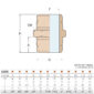Guidi Male to Male Nipple Bronze Pipe Fitting Sizing Chart and Dimensions Diagram