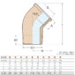 Guidi Male-Female 45 Degree Bronze Elbow Fitting 0121B-01 Sizing Chart Diagram