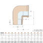 Guidi Male-Female Bronze Elbow 0092B-01 Diagram and Size Chart