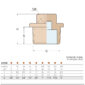 Guidi Solid Plug Bronze Pipe Fitting 0290B-01 for Boats and RVs Sizing Chart and Dimensions Diagram
