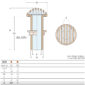 Guidi Grated Bronze Round Water Intake 1201-01 BSPT - Dimension Diagram and and Sizing Chart