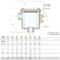 Guide L Water Strainer Nickel-Plated Bronze 1164-01 Sizing Chart and Dimensions Diagram