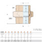 Guidi Female to Female Union Bronze Pipe Fitting 0340B-01 Sizing Chart and Diagram