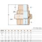 Guidi Male to Female Union Bronze Pipe Fitting 0341B-02 Sizing Chart and Diagram