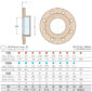 Guidi Female Flange PN6-PN16 1350-01 Dimensions Diagram and Sizing Chart