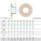 Guidi Male Bronze Flange 1340-01 PN6 and PN16 - Sizing Chart and Dimensions Diagram
