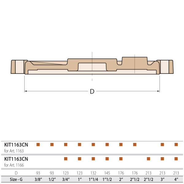 Guidi Nickel-Plated Bronze Strainer Cover KIT1163CN-01 Dimensions Diagram and Sizing Chart Guidi Nickel-Plated Bronze Strainer Cover KIT1163CN-01 Dimensions Diagram and Sizing Chart