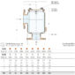 Guidi Vertical Intake Water Strainer PN6 or PN16 Bronze 1283-02 - Dimensions Diagram and Sizing Chart