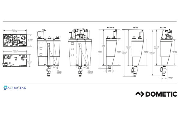 Dometic Wall Holding Tanks Geometry Dometic W-Series Wall Holding Tanks Geometry